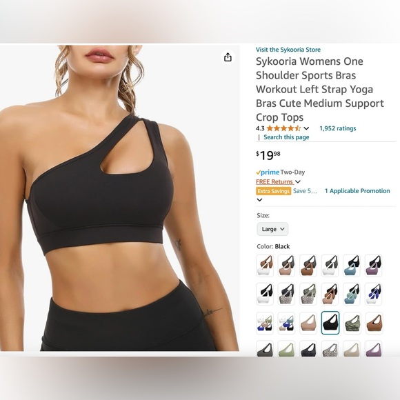 Sykooria One Shoulder Sports Bra Left Strap - Picture 4 of 6